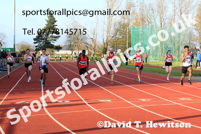 75 metres, 2022 NEGP No. 1,  Monkton Stadium, April 20th, on a very cold night. Photo: David T. Hewitson/Sports for All Pics